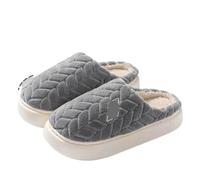 WLIHDB Pantofole Calde Invernali Ciabatte in cotone for donna in autunno e inverno, calde pantofole in felpato for Per L'Inverno(GRAY,36-37)