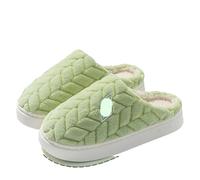 WLIHDB Pantofole Calde Invernali Ciabatte in cotone for donna in autunno e inverno, calde pantofole in felpato for Per L'Inverno(Green,36-37)