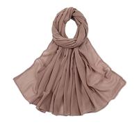 WLIHDB Sciarpa In Chiffon 2 pezzi di sciarpa hijab in chiffon for donna, turbante, velo, sciarpe con cuciture in pizzo, tinta unita, foulard da, scialle, Ramadan Per Feste Di Matrimonio(Color 7)