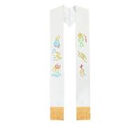 WLIHDB Stola clericale Accessori for sciarpe da prete della chiesa cattolica ricamate bianche con stola in nappa Per Cerimonie Ecclesiastiche