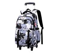 WLIHDB Zaino Con Ruote Zaino scolastico con ruote rotelle for ragazze for studenti carrello Trolley da viaggio Bagaglio Per Uomo E Donna(2 wheels black)