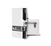 WLine Portafoglio Uomo Slim con Portamonete Rfid Compatto ed Elegante - Porta Carte di Credito Uomo e Donna Schermato in Pelle PU - Portatessere Uomo Tascabile (Bianco e Nero Saffiano con Zip)