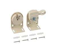 Wlinfetity 1 coppia di staffe di montaggio per tende a rullo per esterni, parti di ricambio in metallo e plastica, beige e nero