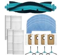 Wlinfetity 17/37 Pezzi Robot Aspirapolvere Kit Ricambio per Midea S5 Plus per Cecotec per Conga 2299 - Spazzola principale, Spazzole Laterali, Filtri, Sacchetti Polvere 3.3L, Panno Mop (A)