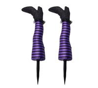 Wlinfetity 2PK Halloween Strega Gambe Decorazione, Protesi Esterni Cortile Partito Decorazione Puntelli per Giardino, Albero, Porta - Viola, Rosso, per Arancione, Verde, Nero, Bianco (2 pezzi)