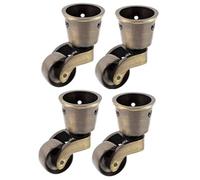 Wlinfetity 4 ruote in ottone massiccio per mobili, resistenti ruote a forma di coppa in bronzo con cuscinetti silenziosi, 55 mm, per divani e mobili pesanti per la casa