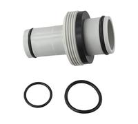 Wlinfetity Adattatore connettore per tubo flessibile per pompa da piscina, da 3,8 cm a 3,2 cm, parte di ricambio per valvola a stantuffo diritto, in plastica con O-ring in gomma, resistente alle