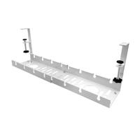 Wlinfetity Canalina per cavi retrattile, vassoio regolabile per la gestione dei cavi, estensione da 30,5 a 53,5 cm, con montaggio a morsetto, senza fori, per casa e ufficio, nero