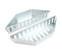 Wlinfetity Cestello a carbonella in acciaio inox per barbecue e griglia, confezione da 2, spessore 0,6 mm, design compatto per grigliare a calore indiretto e affumicare, 0,6 mm, due confezioni