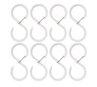 Wlinfetity Confezione da 8 ganci a S trasparenti per cucina e bagno, senza trapano, in plastica, salvaspazio, 6,4 x 2,9 cm e 9,2 x 4,3 cm, in polipropilene, ganci per l'organizzazione della casa