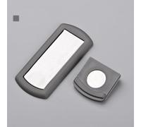 Wlinfetity Fermaporta magnetico ultra sottile per porte con telaio in vetro e alluminio, installazione senza trapano, design salvaspazio con forte tenuta magnetica, nero