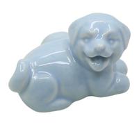 Wlinfetity Maniglia per porta dell'armadio a forma di cane in stile cartone animato, per cuccioli, ceramica colorata e porcellana, con base in rame, 37 mm di altezza x 55 mm di lunghezza, rosa chiaro