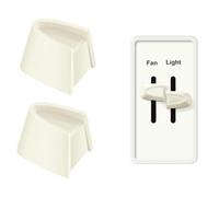 Wlinfetity Manopola di ricambio per interruttore dimmer per ventola e controllo della luce, 1,3 x 0,9 x 1,1 cm, in ABS bianco, confezione da 4, compatibile con interruttori di presa elettrica standard