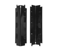 Wlinfetity Piastra riscaldante in acciaio porcellanato, copertura per bruciatore a fiamma, compatibile con griglie Uniflame ed Enders, 37,1 x 10,8 cm, nero, confezione da 2