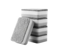 Wlinfetity Set di 5 spugne abrasive con spugna ad alta densità, panno per la pulizia della cucina su entrambi i lati, grigio, 10,7 x 6,7 x 3,5 cm