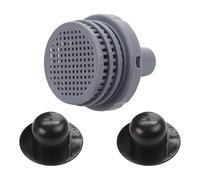 Wlinfetity Set di ugelli di ingresso per pompa per piscina Intex con griglia e connettore, ricambio per kit a getto d'acqua per piscina fuori terra 25022E, plastica nera, 3 pezzi