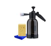 Wlinfetity Spruzzatore per schiuma da 2 l con panno e spugna, nebulizzatore a pressione per lavaggio auto, flacone spray a pressione manuale con valvola e impugnatura ergonomica, set di pulizia per