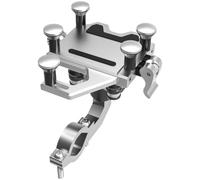 Wlinfetity Supporto antiurto per telefono da bicicletta per smartphone da 4,7-7,2 pollici, supporto in alluminio regolabile a 360°, compatibile con manubri da 21,8-31,8 mm, design Quick Lock (argento)