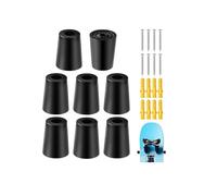 Wlinfetity Supporto verticale da parete per sci, con viti e tasselli per snowboard, nero, 2,4 x 1,9 x 3,1 cm, confezione da 8 staffe con bulloni di espansione e viti