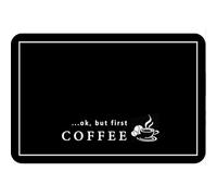 Wlinfetity Tovaglietta assorbente in terra di diatomee per lavello da cucina e macchina da caffè, tappetino di scarico in gomma siliconica ad asciugatura rapida e antiscivolo, 40 x 60 cm, nero