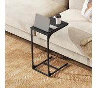 WLIVE Tavolino da divano, a forma di C, 30 x 40 x 62 cm, tavolino per soggiorno, camera da letto, balcone (1, nero)