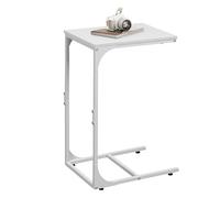 WLIVE Tavolino da divano, a forma di C, 30 x 40 x 62 cm, tavolino per soggiorno, camera da letto, balcone (1, bianco)