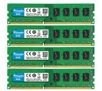 Wlizedle DDR3/DDR3L Memoria RAM 32GB Kit (4x8GB) 1600MHz CL11 U-DIMM Modulo di Memoria PC3-12800 /PC3L-12800 240-Pin 1.35V/1.5V per Desktop Computer, Verde