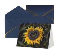WLKSNBVD Biglietto di auguri con buste a forma di cuore girasole Thinking of You, 10 x 15 cm, biglietti vuoti per compleanno, baby shower, congratulazioni, matrimoni, ringraziamenti, tutte le