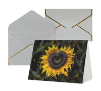 WLKSNBVD Biglietto di auguri con buste a forma di cuore girasole Thinking of You, 10 x 15 cm, biglietti vuoti per compleanno, baby shower, congratulazioni, matrimoni, ringraziamenti, tutte le