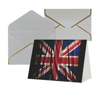 WLKSNBVD Biglietto di auguri con buste Bandiera britannica su sfondo nero Thinking of You Card 4x6 biglietti vuoti per compleanno baby shower congratulazioni matrimonio biglietti di ringraziamento per