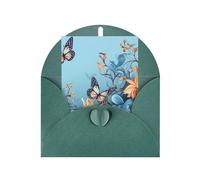 WLKSNBVD Biglietto di auguri con buste blu farfalla floreale Thinking of You Card 4 x 6 biglietti vuoti per compleanno baby shower congratulazioni matrimonio biglietti di ringraziamento per tutte le