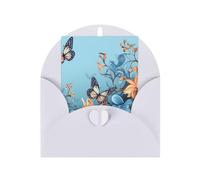 WLKSNBVD Biglietto di auguri con buste blu farfalla floreale Thinking of You Card 4 x 6 biglietti vuoti per compleanno baby shower congratulazioni matrimonio biglietti di ringraziamento per tutte le