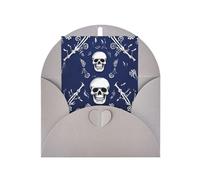 WLKSNBVD Biglietto di auguri con buste blu teschio e ossa Thinking of You Card 4 x 6 biglietti vuoti per compleanno baby shower congratulazioni matrimonio biglietti di ringraziamento per tutte le
