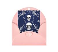 WLKSNBVD Biglietto di auguri con buste blu teschio e ossa Thinking of You Card 4 x 6 biglietti vuoti per compleanno baby shower congratulazioni matrimonio biglietti di ringraziamento per tutte le