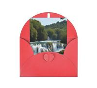 WLKSNBVD Biglietto di auguri con buste, cascate sul fiume Krka, biglietto di ringraziamento 10 x 15 cm, per compleanno, baby shower, congratulazioni, matrimoni, ringraziamenti, tutte le occasioni