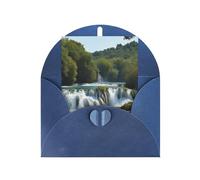 WLKSNBVD Biglietto di auguri con buste, cascate sul fiume Krka, biglietto di ringraziamento 10 x 15 cm, per compleanno, baby shower, congratulazioni, matrimoni, ringraziamenti, tutte le occasioni