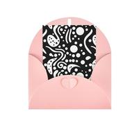 WLKSNBVD Biglietto di auguri con buste, cerchi astratti in bianco e nero per pensare a te, 10 x 15 cm, biglietti vuoti per compleanno, baby shower, congratulazioni, matrimoni, ringraziamenti, tutte le