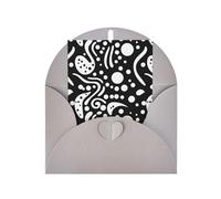 WLKSNBVD Biglietto di auguri con buste, cerchi astratti in bianco e nero per pensare a te, 10 x 15 cm, biglietti vuoti per compleanno, baby shower, congratulazioni, matrimoni, ringraziamenti, tutte le