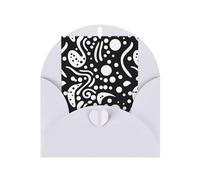 WLKSNBVD Biglietto di auguri con buste, cerchi astratti in bianco e nero per pensare a te, 10 x 15 cm, biglietti vuoti per compleanno, baby shower, congratulazioni, matrimoni, ringraziamenti, tutte le