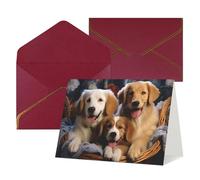 WLKSNBVD Biglietto di auguri con buste, cesti di cani e cani che pensano a te, biglietti vuoti per compleanno, baby shower, congratulazioni, matrimoni, ringraziamenti, tutte le occasioni