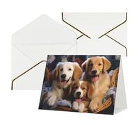 WLKSNBVD Biglietto di auguri con buste, cesti di cani e cani che pensano a te, biglietti vuoti per compleanno, baby shower, congratulazioni, matrimoni, ringraziamenti, tutte le occasioni