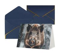 WLKSNBVD Biglietto di auguri con buste, cinghiale che pensa a te, biglietti vuoti per compleanno, baby shower, congratulazioni, matrimoni, ringraziamenti, tutte le occasioni