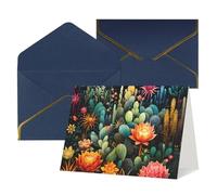 WLKSNBVD Biglietto di auguri con buste colorato motivo cactus che ti pensa a te, 10 x 15 cm, biglietti vuoti per compleanno, baby shower, congratulazioni, matrimoni, biglietti di ringraziamento per