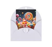 WLKSNBVD Biglietto di auguri con buste, colore caramella che ti pensa a te, biglietti vuoti per compleanno, baby shower, congratulazioni, matrimoni, ringraziamenti, tutte le occasioni