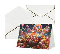 WLKSNBVD Biglietto di auguri con buste, colore caramella che ti pensa a te, biglietti vuoti per compleanno, baby shower, congratulazioni, matrimoni, ringraziamenti, tutte le occasioni