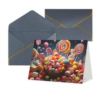 WLKSNBVD Biglietto di auguri con buste, colore caramella che ti pensa a te, biglietti vuoti per compleanno, baby shower, congratulazioni, matrimoni, ringraziamenti, tutte le occasioni