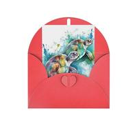 WLKSNBVD Biglietto di auguri con buste con due tartarughe acquerello splash Thinking of You Card 4x6 biglietti vuoti per compleanno baby shower congratulazioni matrimonio biglietti di ringraziamento