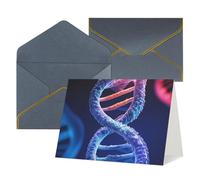 WLKSNBVD Biglietto di auguri con buste DNA Genetic Helix Thinking of You Card 10 x 15 cm biglietti vuoti per compleanno baby shower congratulazioni matrimonio biglietti di ringraziamento per tutte le