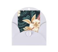 WLKSNBVD Biglietto di auguri con buste, elegante motivo hawaiano, biglietto per pensare a te, 10 x 15 cm, biglietti vuoti per compleanno, baby shower, congratulazioni, matrimoni, ringraziamenti, tutte