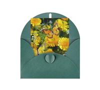 WLKSNBVD Biglietto di auguri con buste Farfalla gialla e margherite gialle che pensano a te, biglietti vuoti per compleanno, baby shower, congratulazioni, matrimoni, ringraziamenti, tutte le occasioni